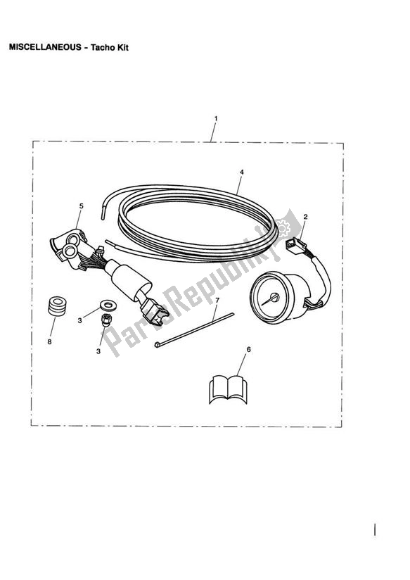 All parts for the Tacho Kit of the Triumph America Carburettor 790 2002 - 2007